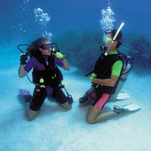 Kids as young as age 10 can learn to be junior scuba divers. Options range from introductory one-day courses through open-water certification classes.